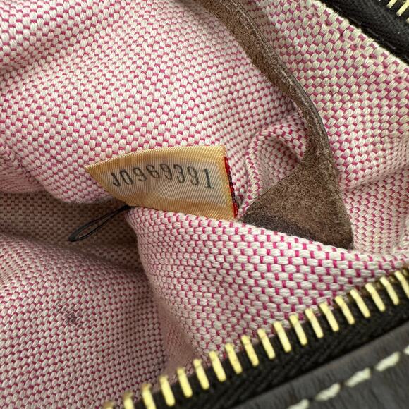 Dooney & Bourke Monogram Logo Double Pockets Canvas Leather Satchel Bag - Picture 14 of 16